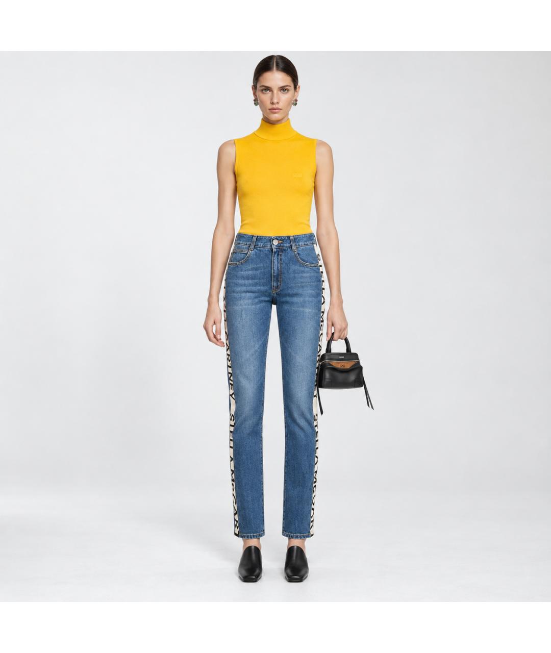 STELLA MCCARTNEY Голубые хлопко-эластановые джинсы слим, фото 6