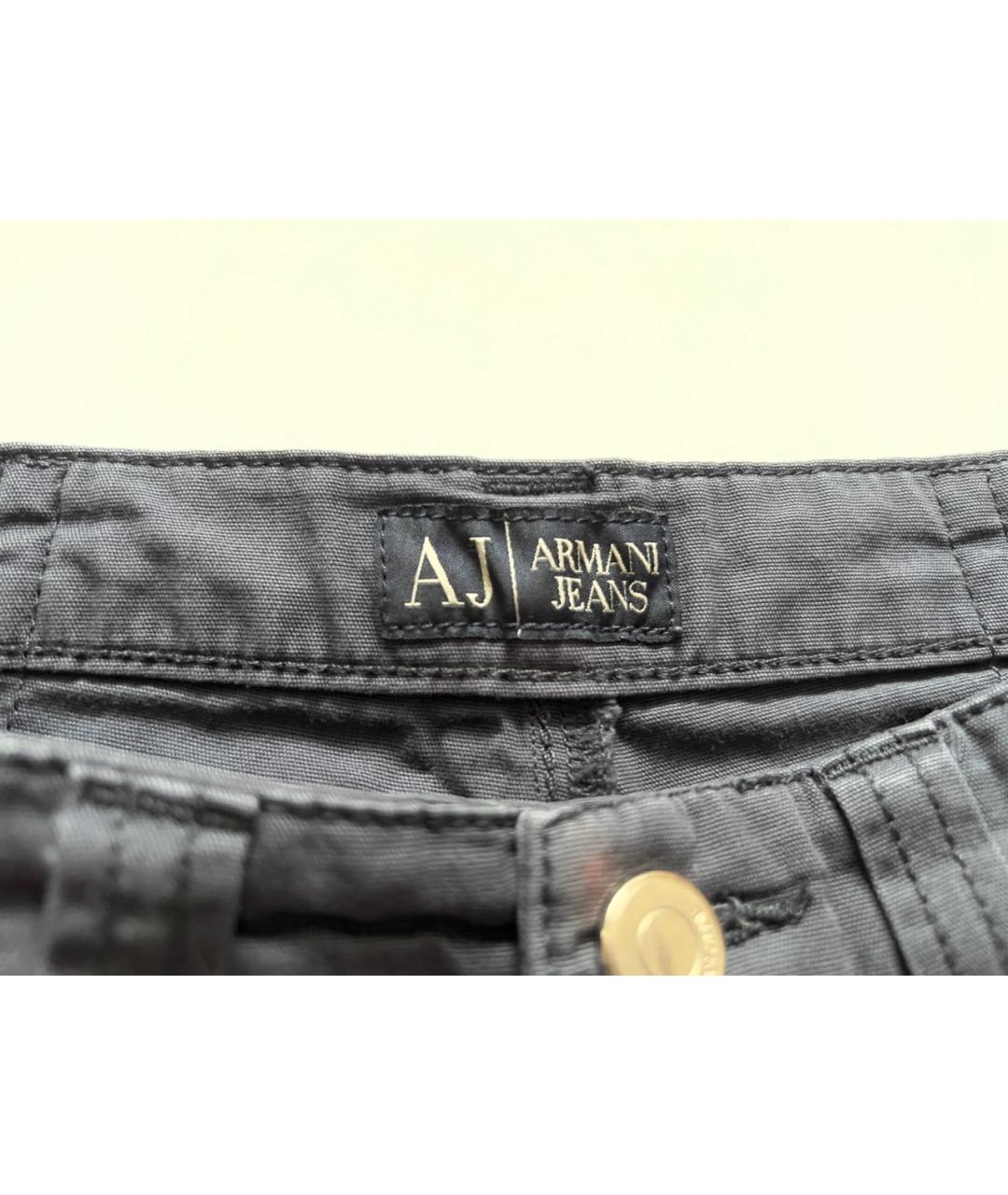 ARMANI JEANS Антрацитовые хлопко-эластановые прямые джинсы, фото 3