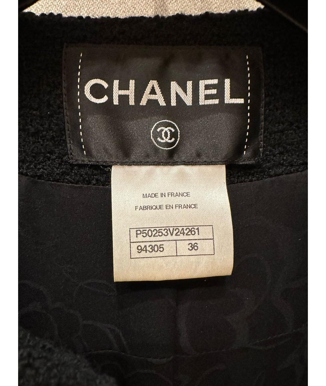 CHANEL Черный шерстяной жакет/пиджак, фото 5