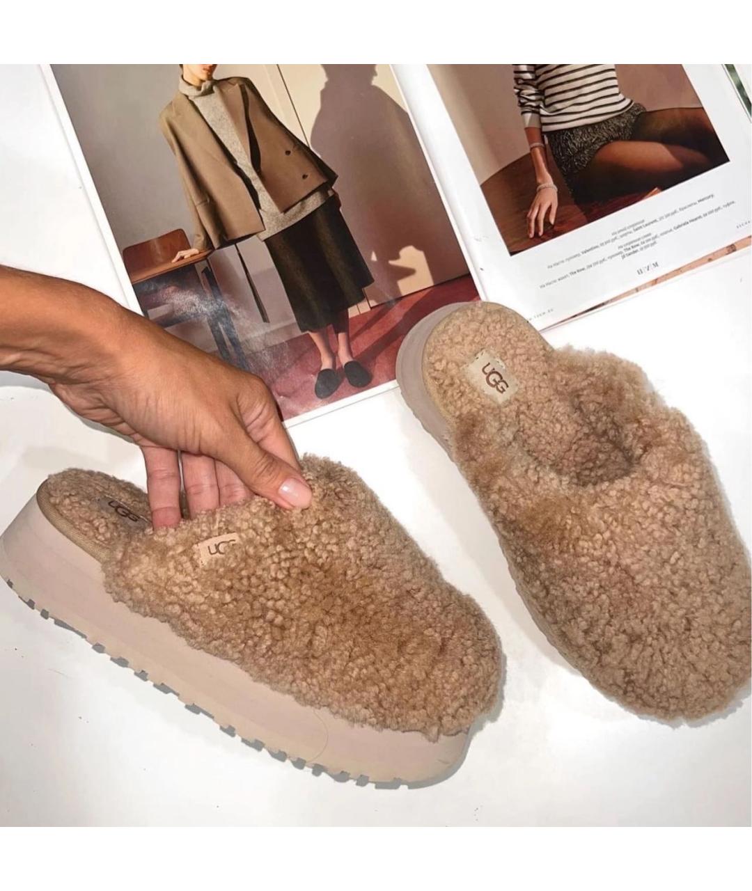 UGG AUSTRALIA Бежевые шлепанцы, фото 4