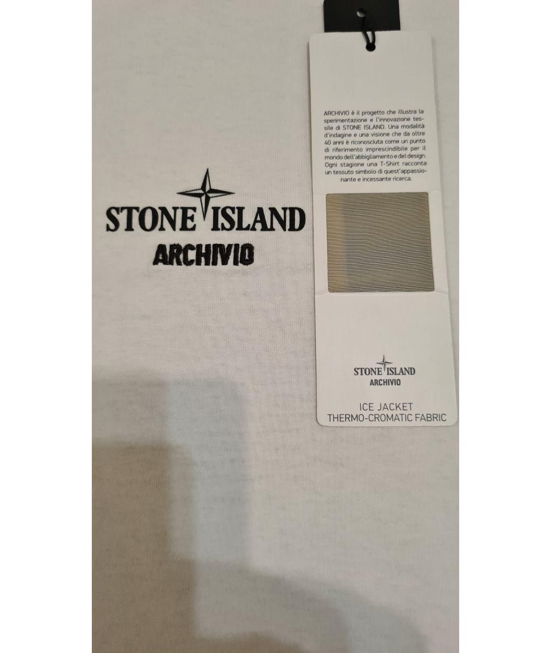 STONE ISLAND Белая хлопковая футболка, фото 8