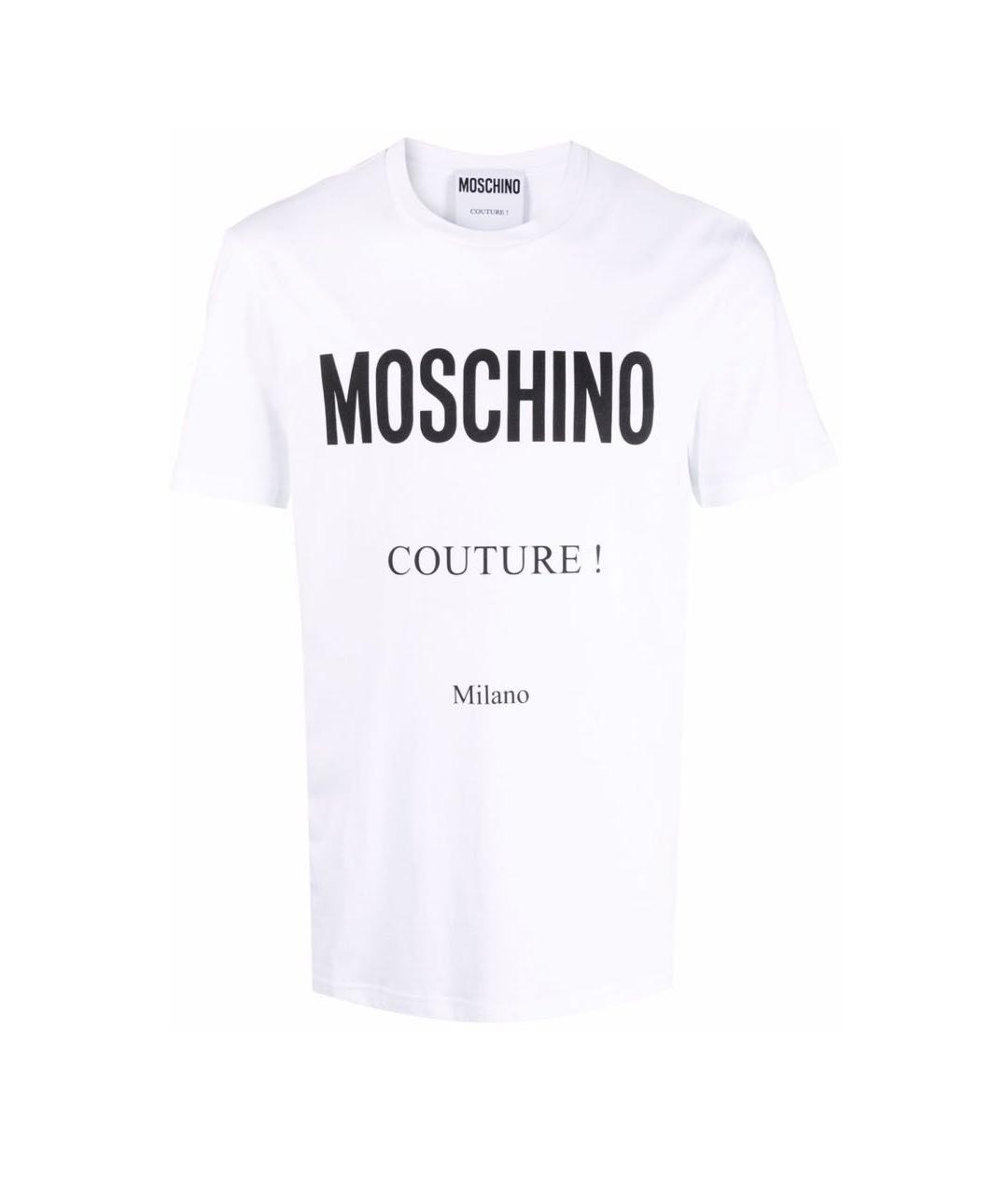 MOSCHINO Белая хлопковая футболка, фото 4