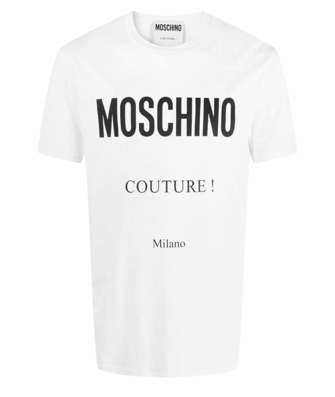 MOSCHINO Белая хлопковая футболка, фото 1