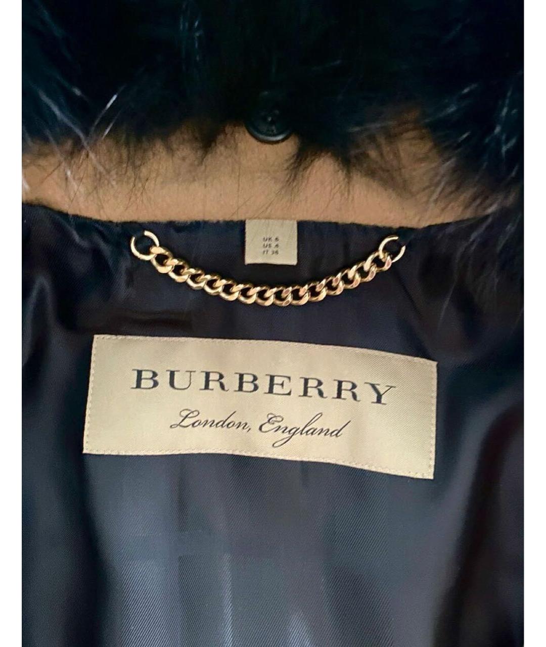 BURBERRY Коричневое шерстяное пальто, фото 4