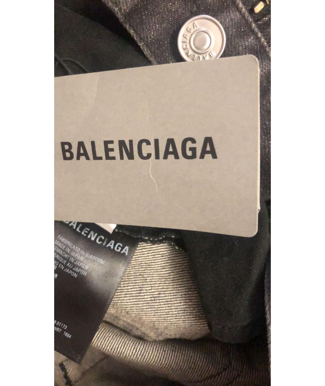 BALENCIAGA Антрацитовые хлопковые джинсы слим, фото 4