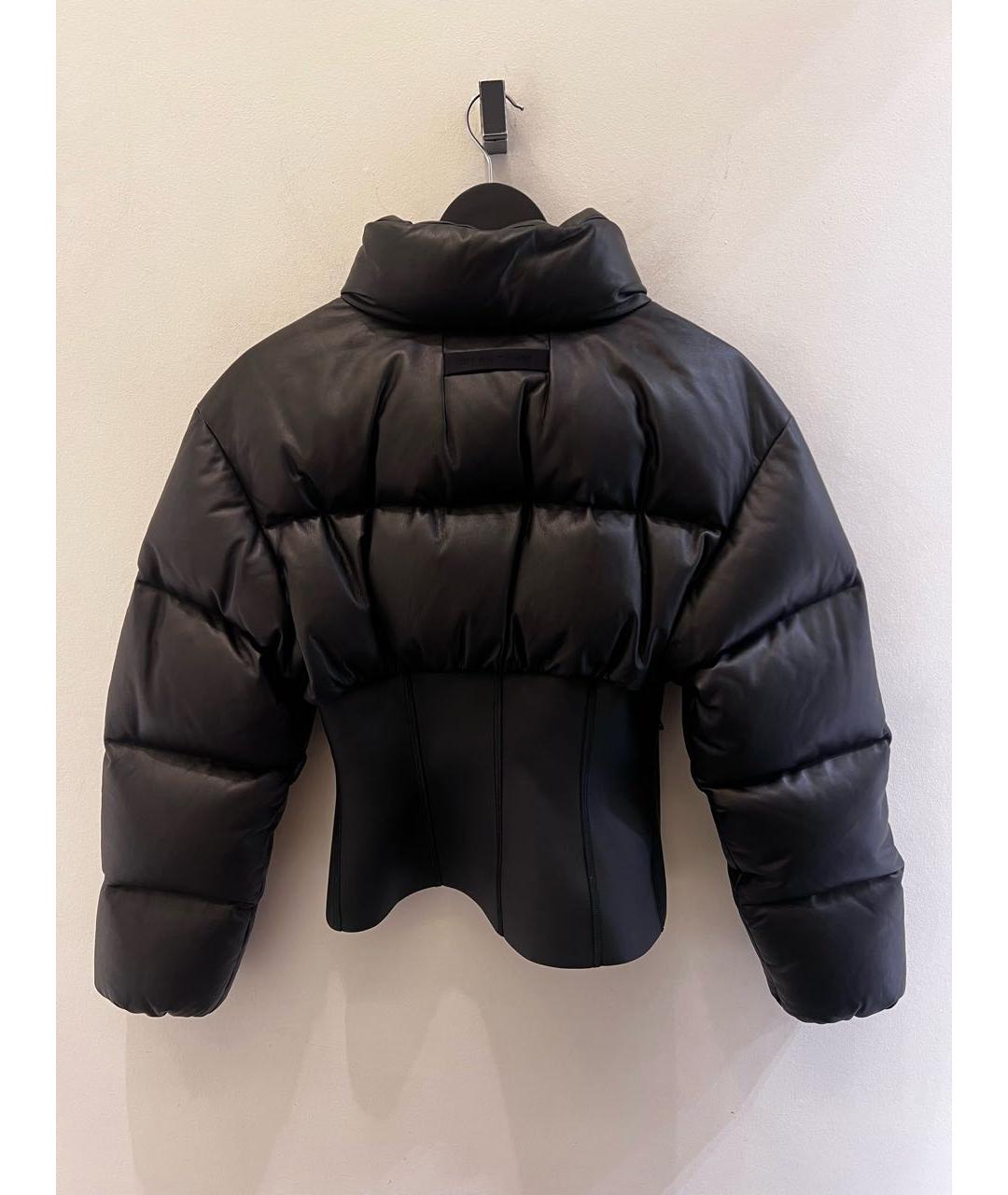 MONCLER Черный кожаный пуховик, фото 2