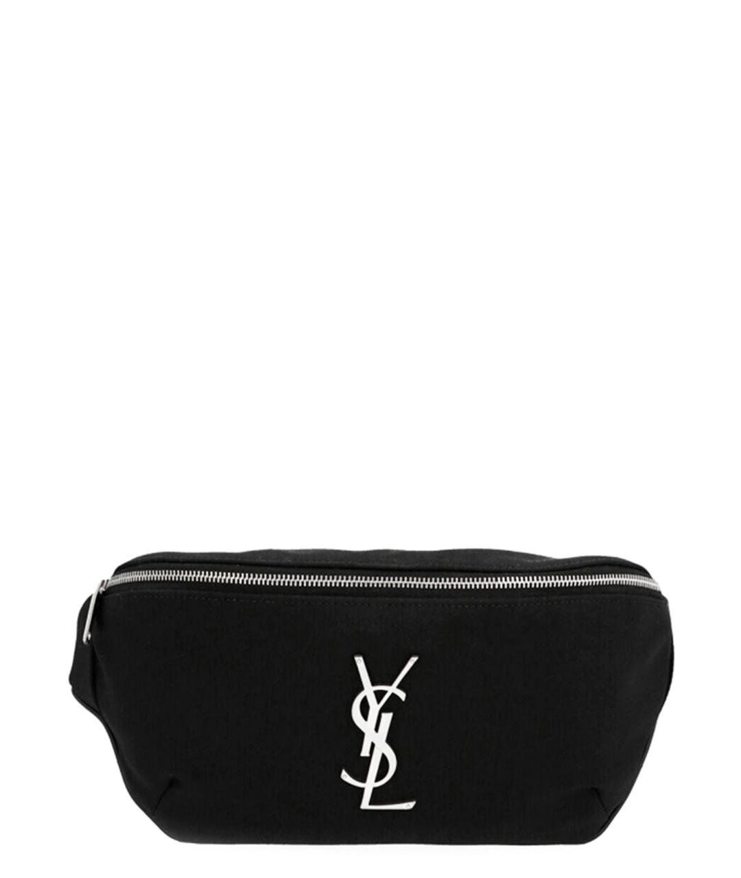 SAINT LAURENT Черная синтетическая поясная сумка, фото 1