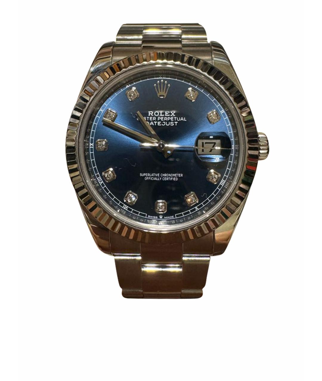 ROLEX Темно-синие часы из белого золота, фото 1