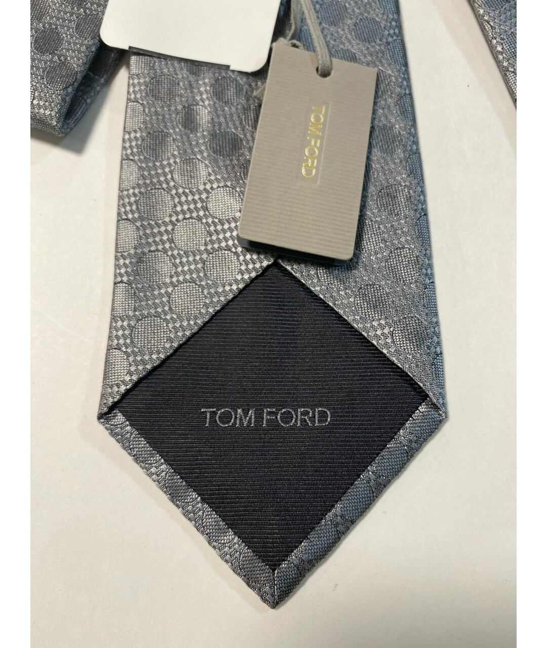 TOM FORD Серый шелковый галстук, фото 5