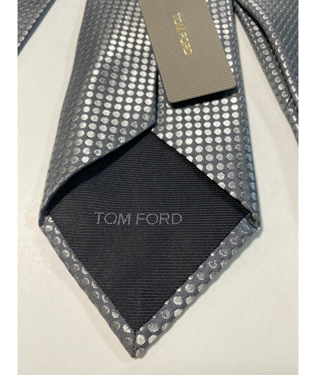 TOM FORD Серый шелковый галстук, фото 5