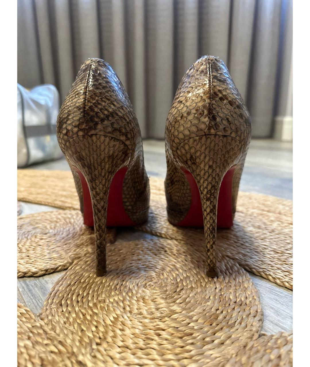 CHRISTIAN LOUBOUTIN Коричневые туфли из экзотической кожи, фото 4