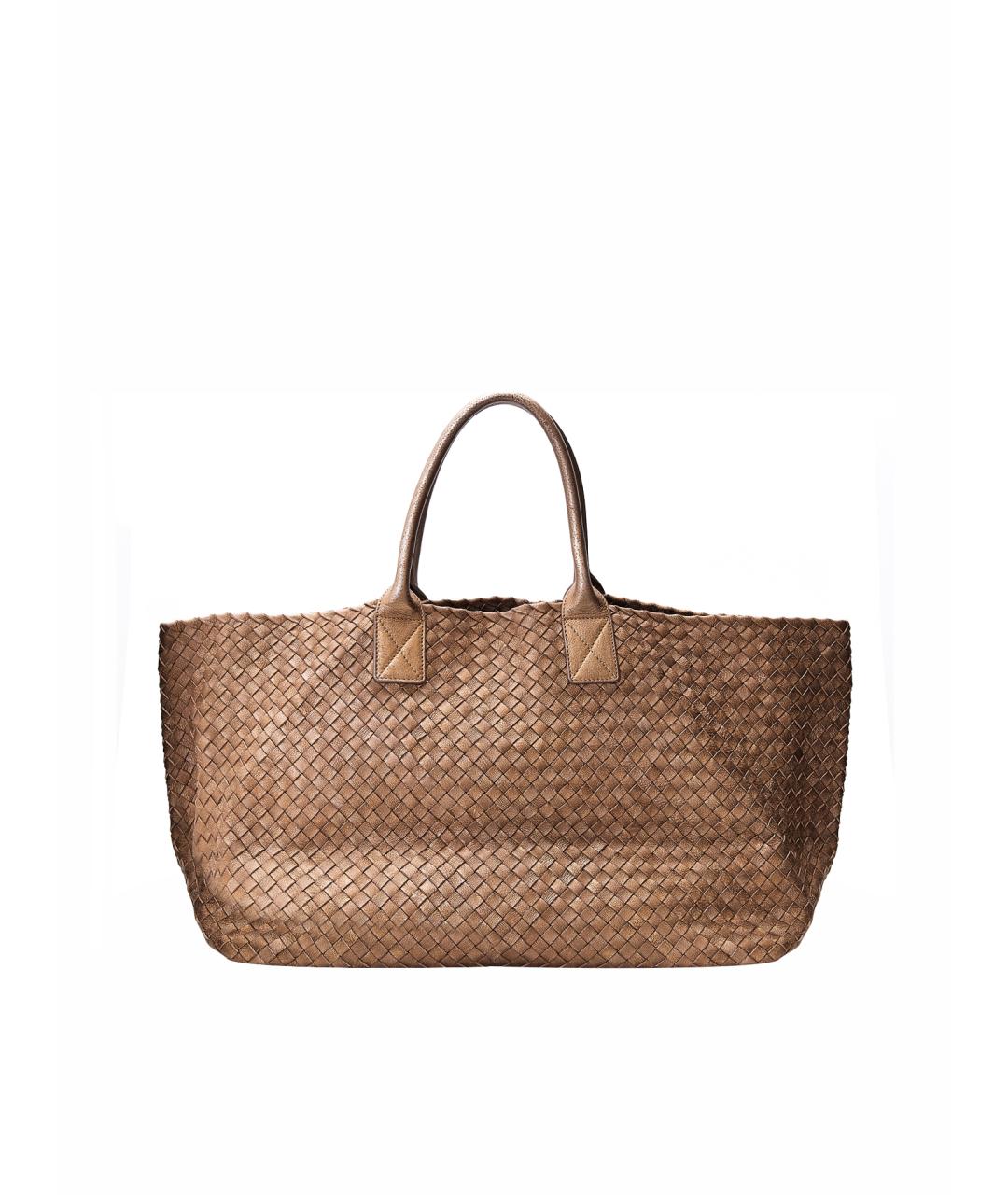 BOTTEGA VENETA Коричневая кожаная сумка тоут, фото 1