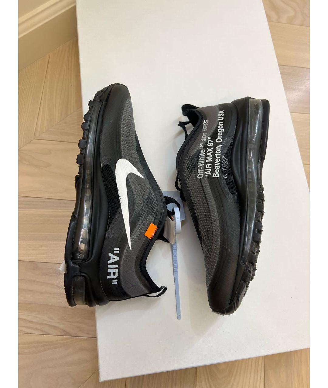 NIKE X OFF-WHITE Черные кожаные низкие кроссовки / кеды, фото 6