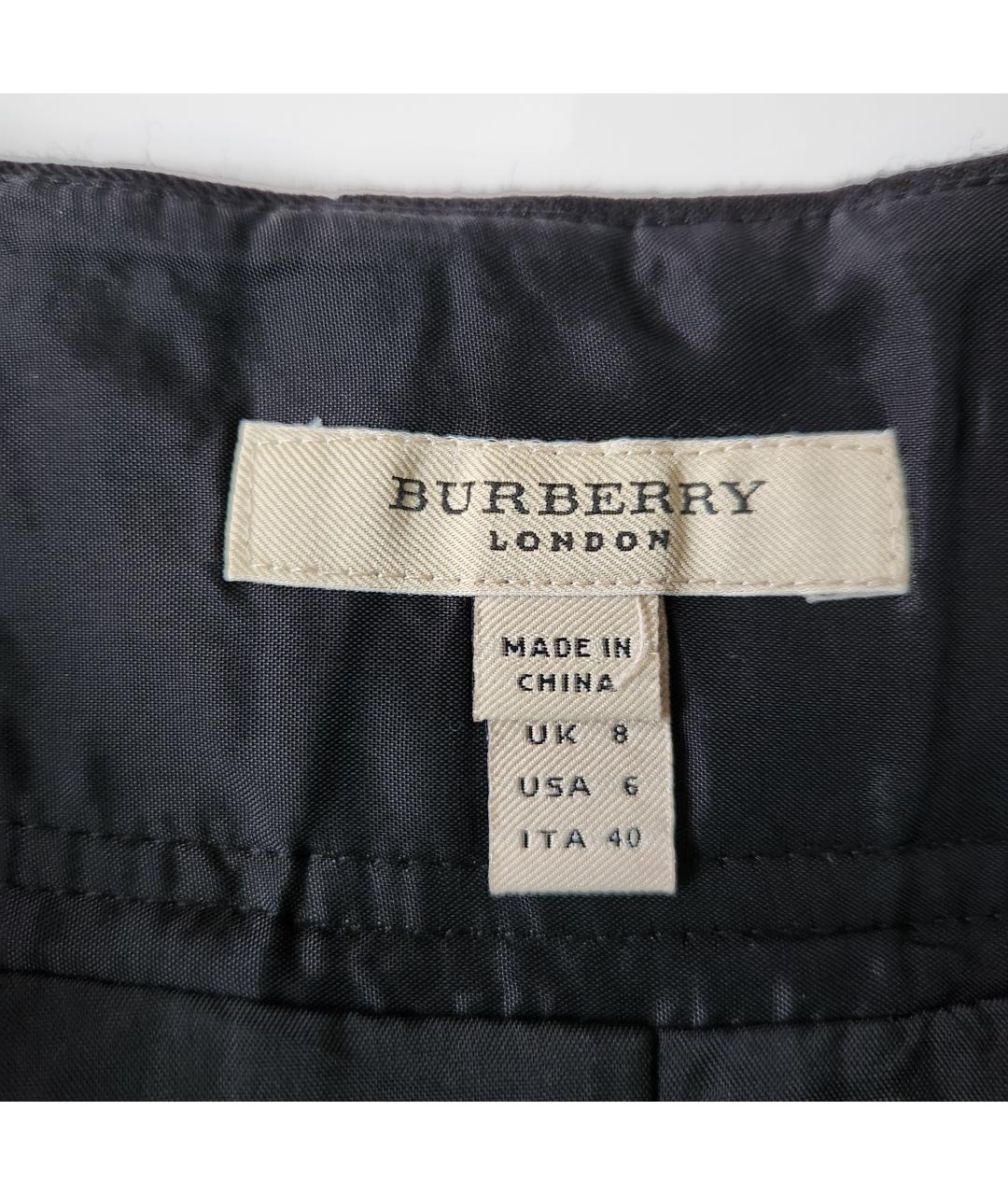 BURBERRY Черная шерстяная юбка мини, фото 3