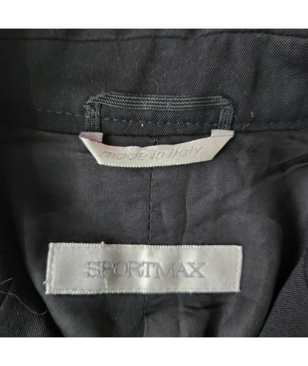 SPORTMAX Черный шерстяной жакет/пиджак, фото 3