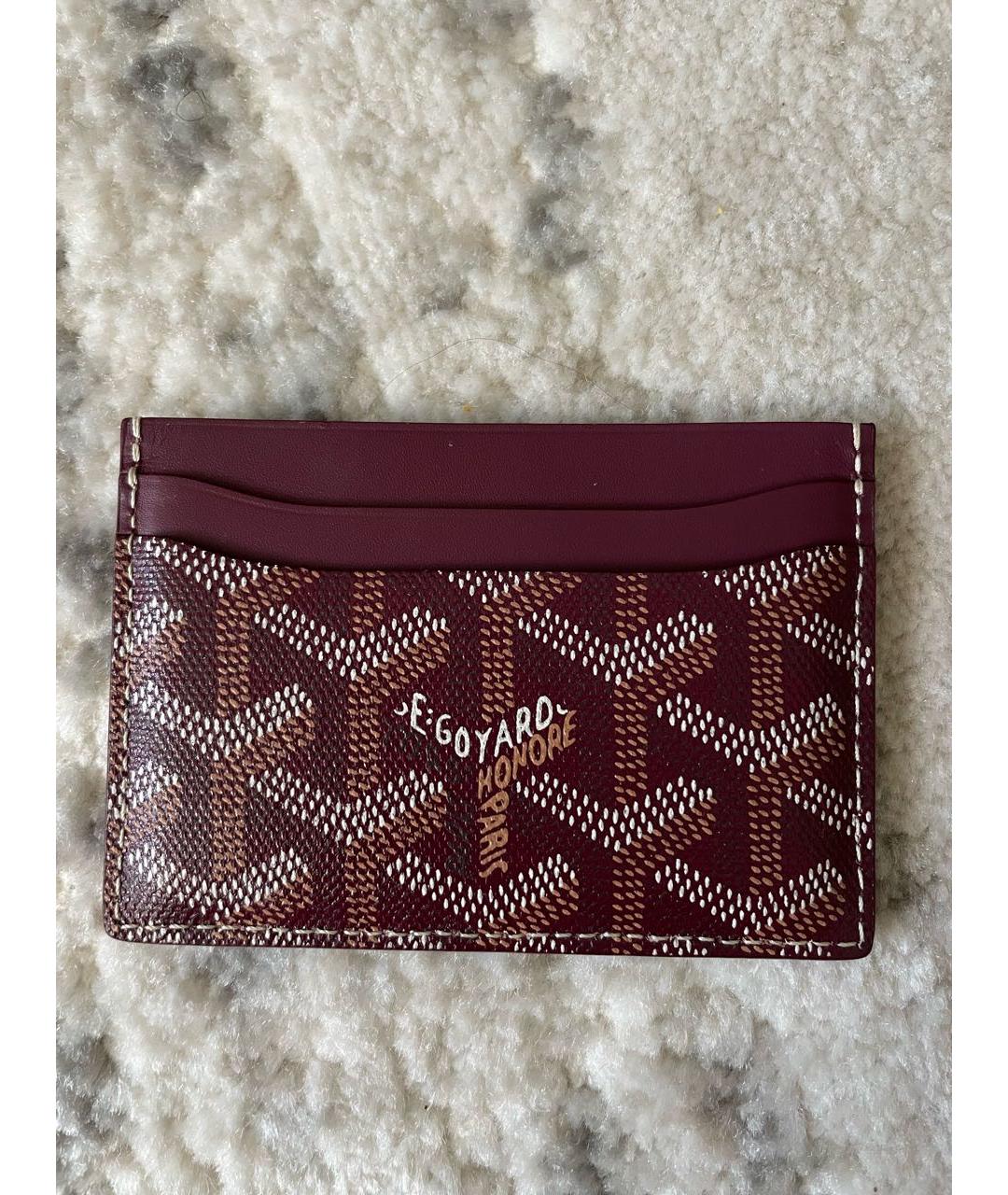 GOYARD Бордовый кожаный кардхолдер, фото 3