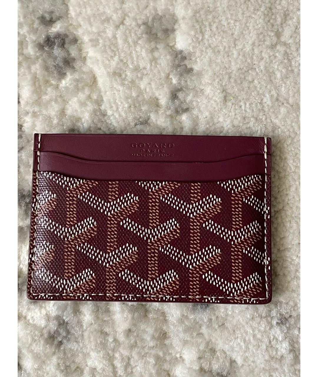 GOYARD Бордовый кожаный кардхолдер, фото 2