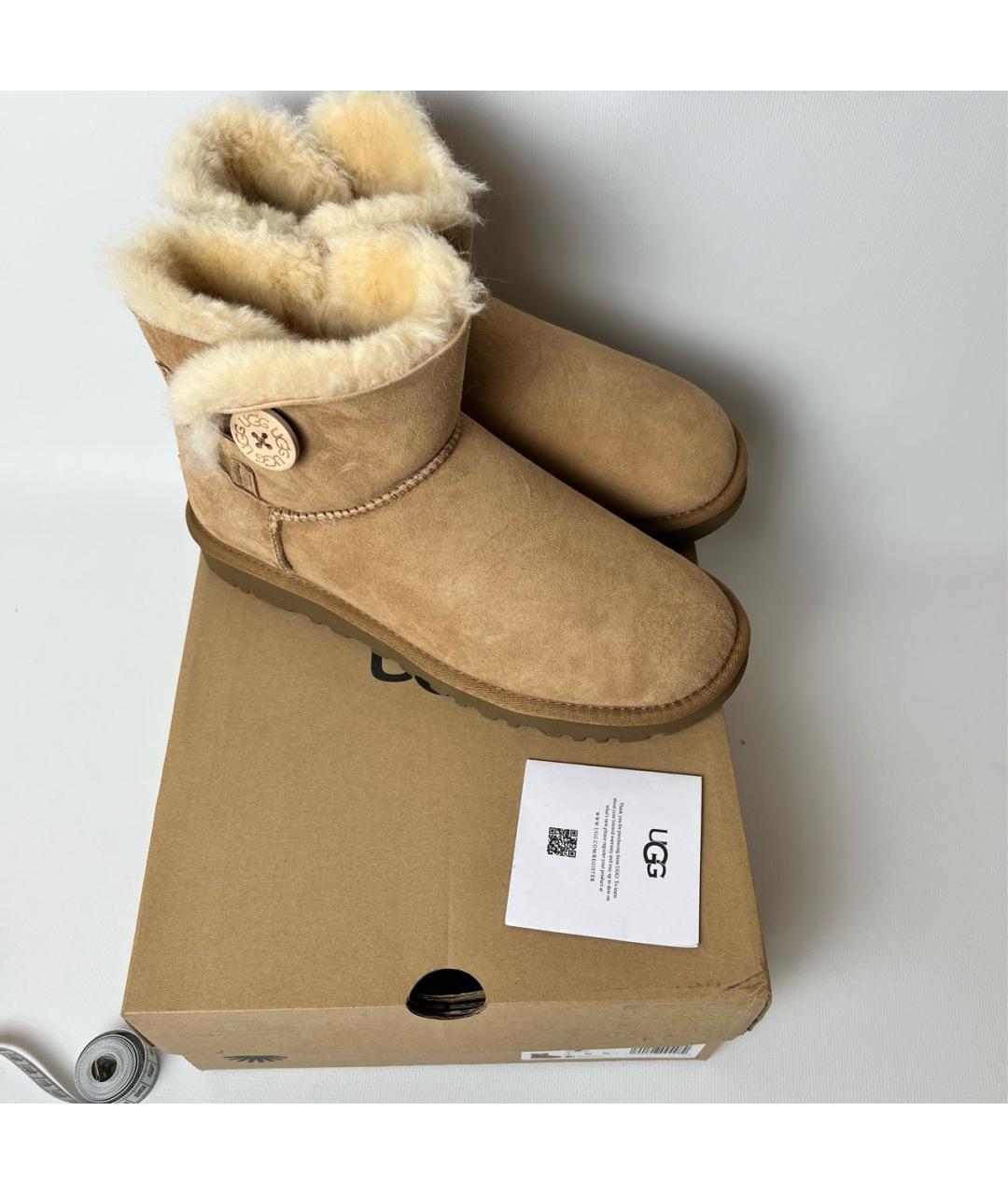 UGG AUSTRALIA Бежевые замшевые полусапоги, фото 3