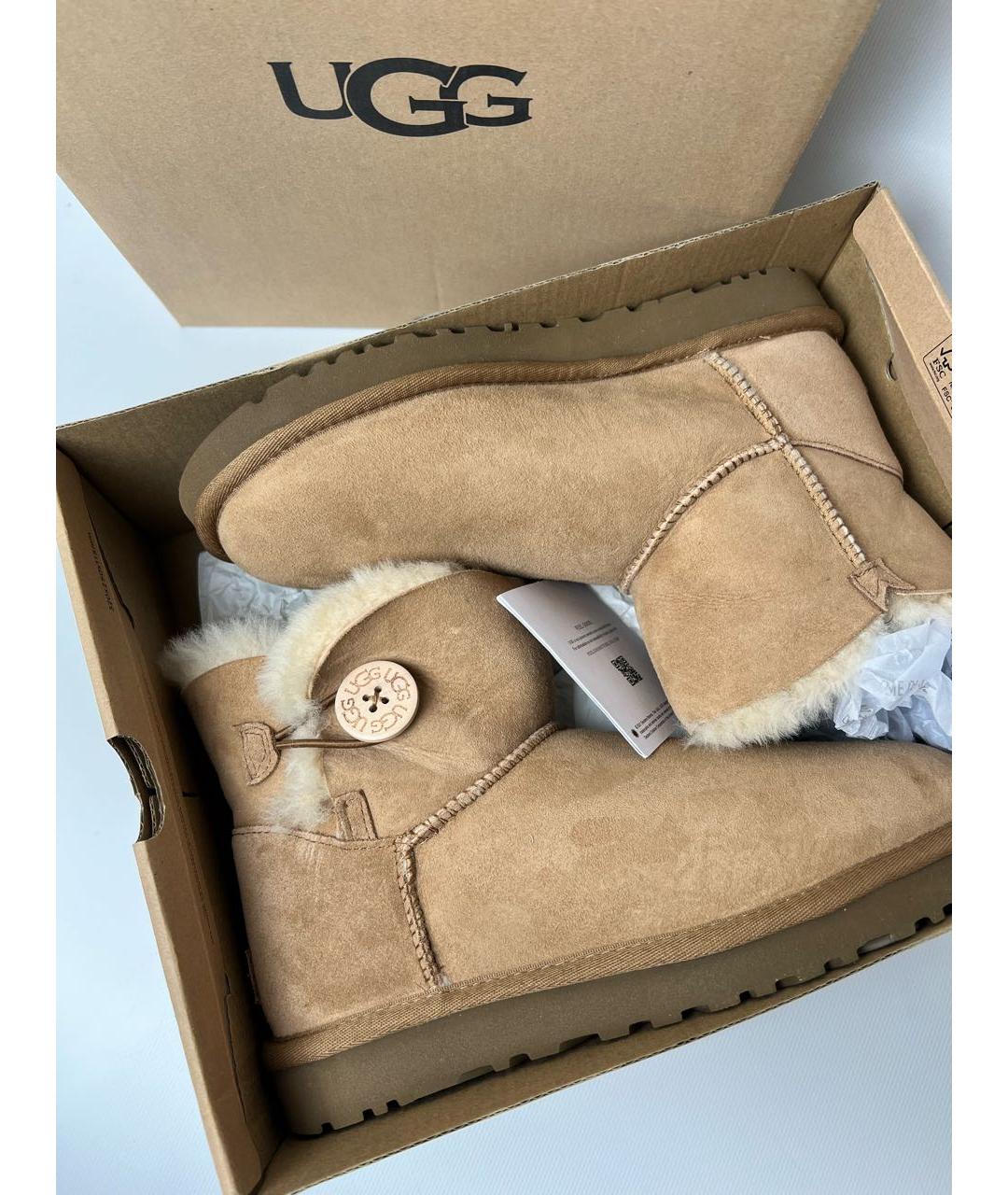 UGG AUSTRALIA Бежевые замшевые полусапоги, фото 2