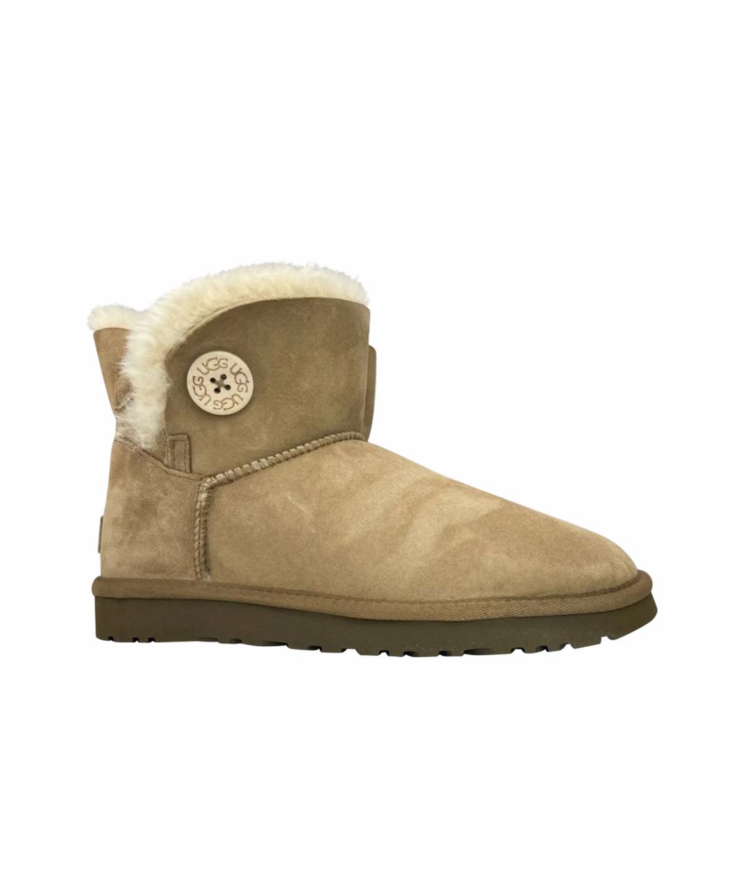 UGG AUSTRALIA Бежевые замшевые полусапоги, фото 1