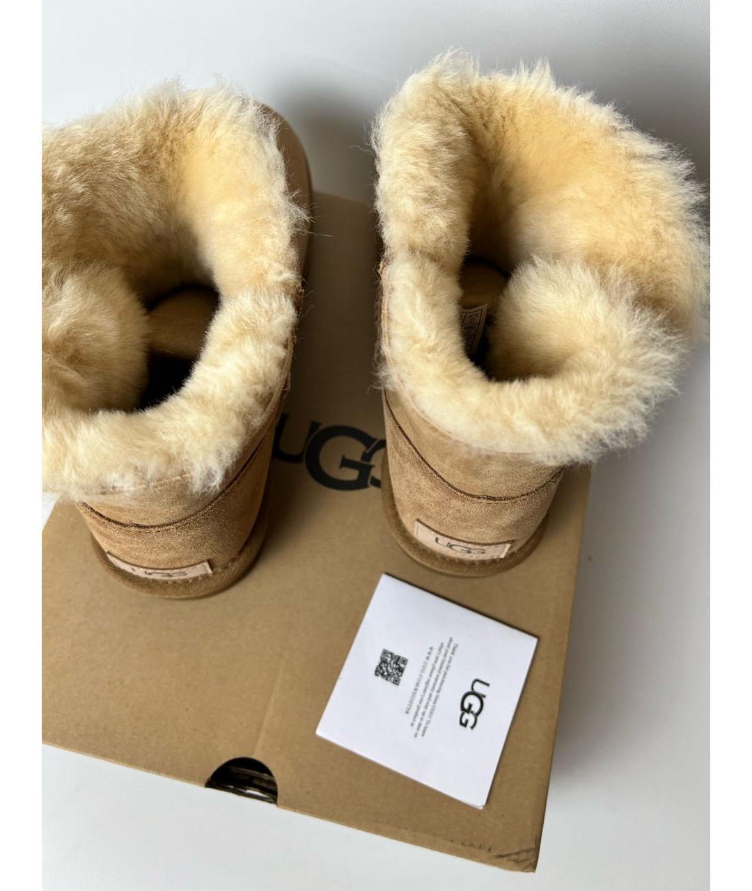 UGG AUSTRALIA Бежевые замшевые полусапоги, фото 5
