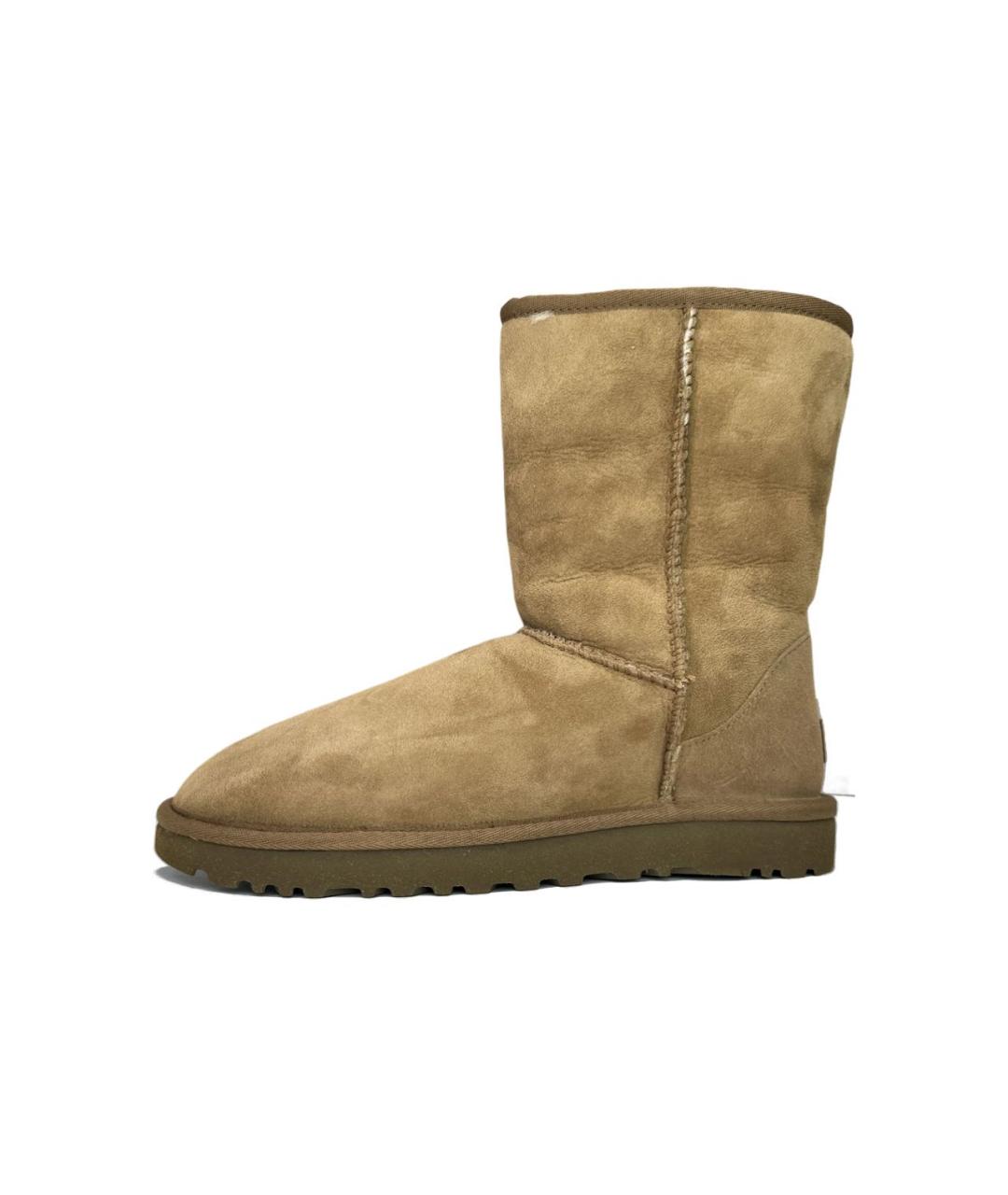 UGG AUSTRALIA Бежевые замшевые сапоги, фото 9