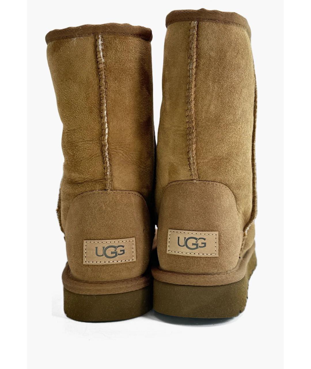 UGG AUSTRALIA Бежевые замшевые сапоги, фото 4