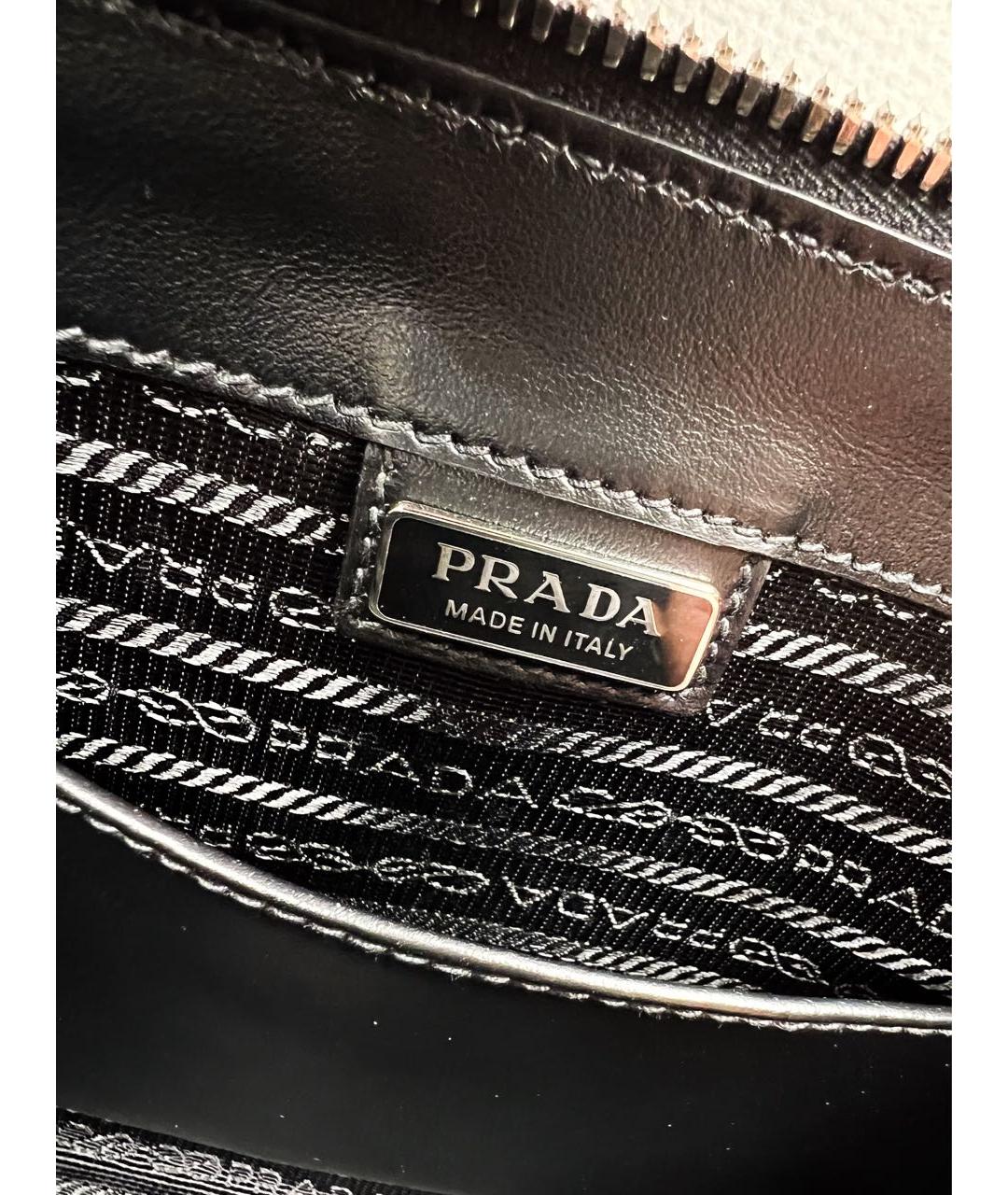 PRADA Черная кожаная барсетка, фото 7