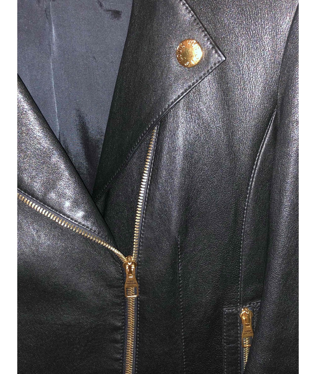 LOUIS VUITTON PRE-OWNED Черная кожаная куртка, фото 4
