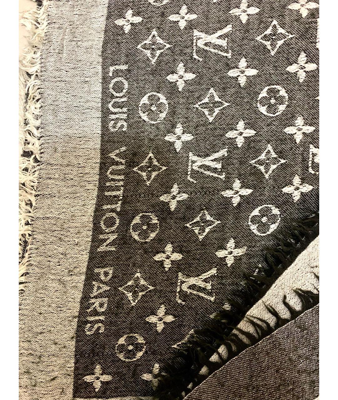 LOUIS VUITTON Антрацитовый платок, фото 2