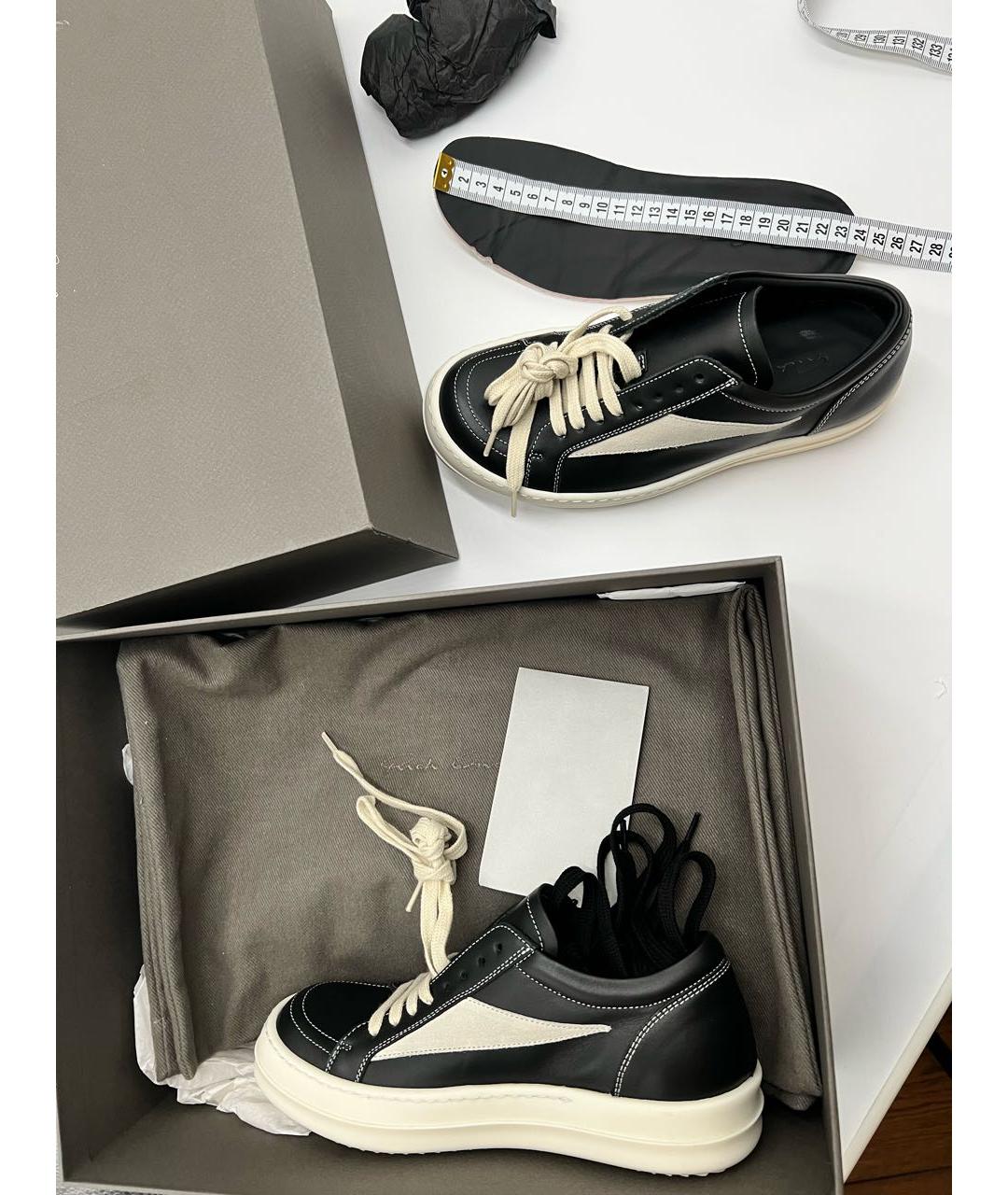 RICK OWENS Черные кожаные кроссовки, фото 6