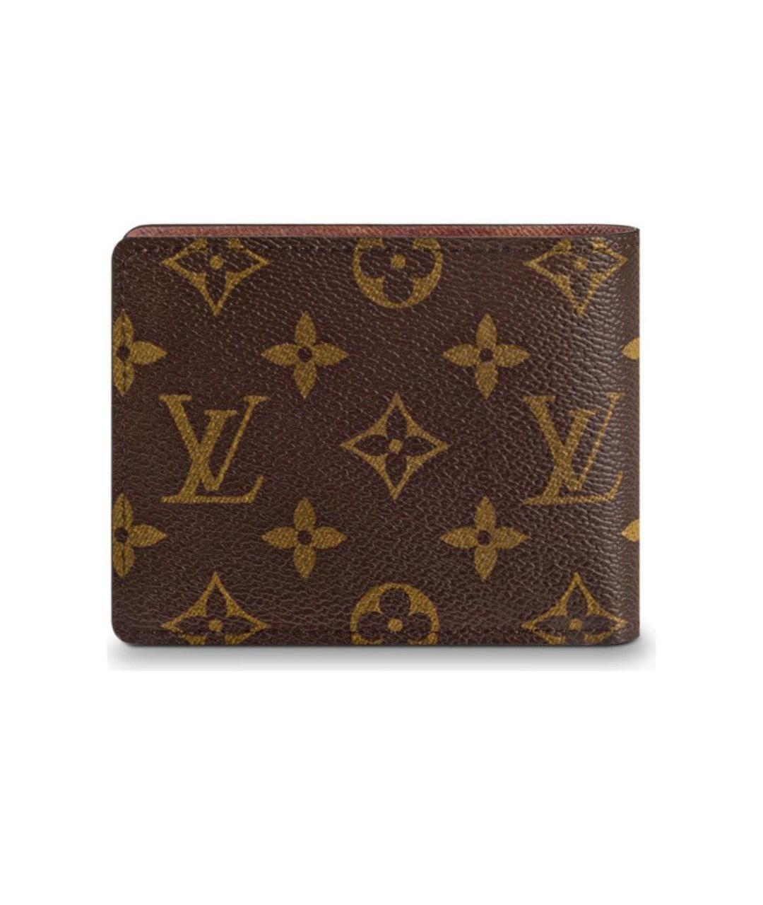 LOUIS VUITTON Коричневый кожаный кошелек, фото 3