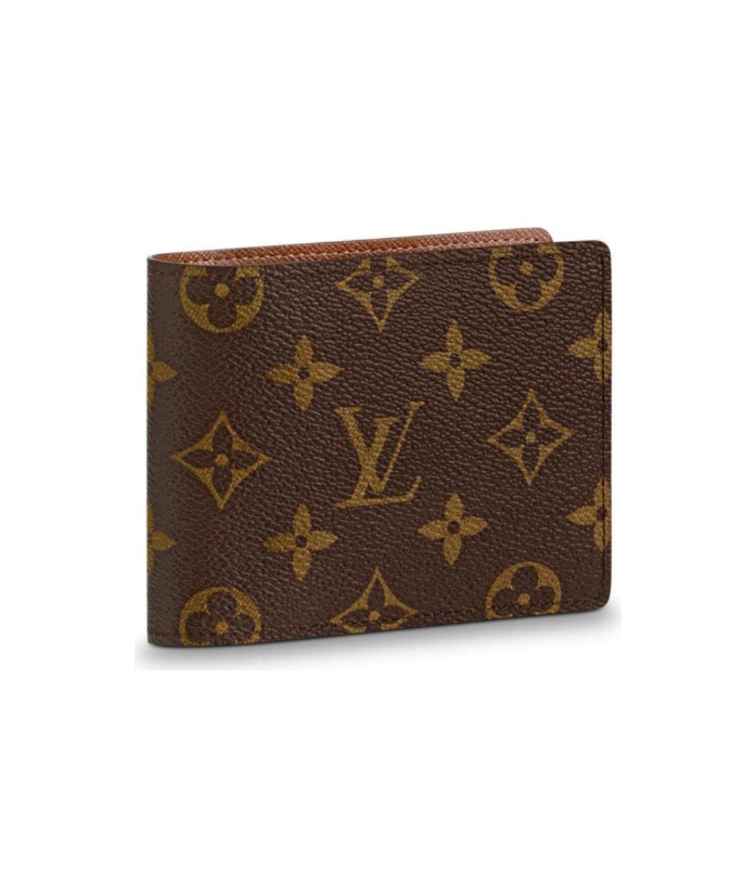 LOUIS VUITTON Коричневый кожаный кошелек, фото 1