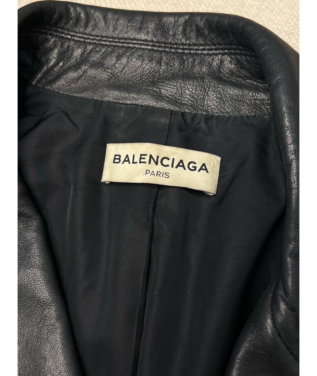 BALENCIAGA Черная кожаная куртка, фото 3