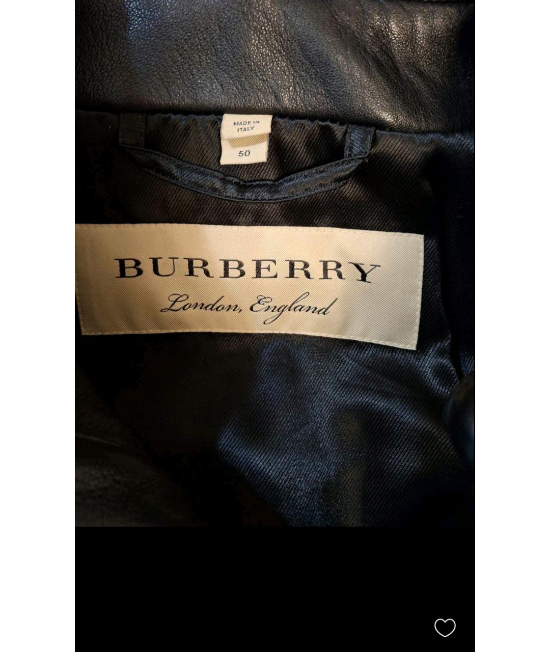 BURBERRY Черная кожаная куртка, фото 3