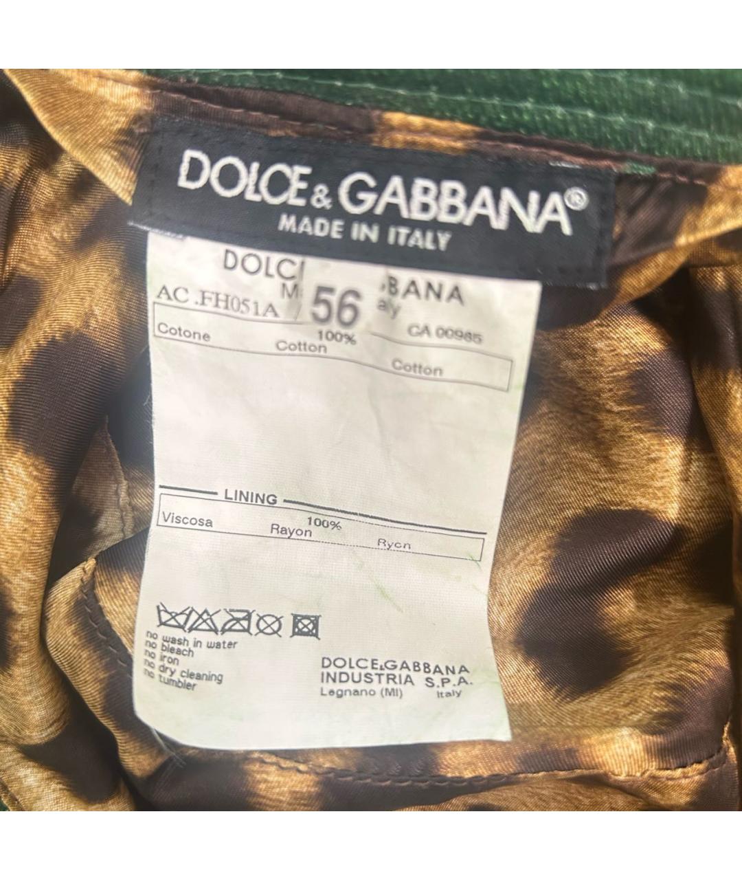 DOLCE&GABBANA Зеленая хлопковая панама, фото 5