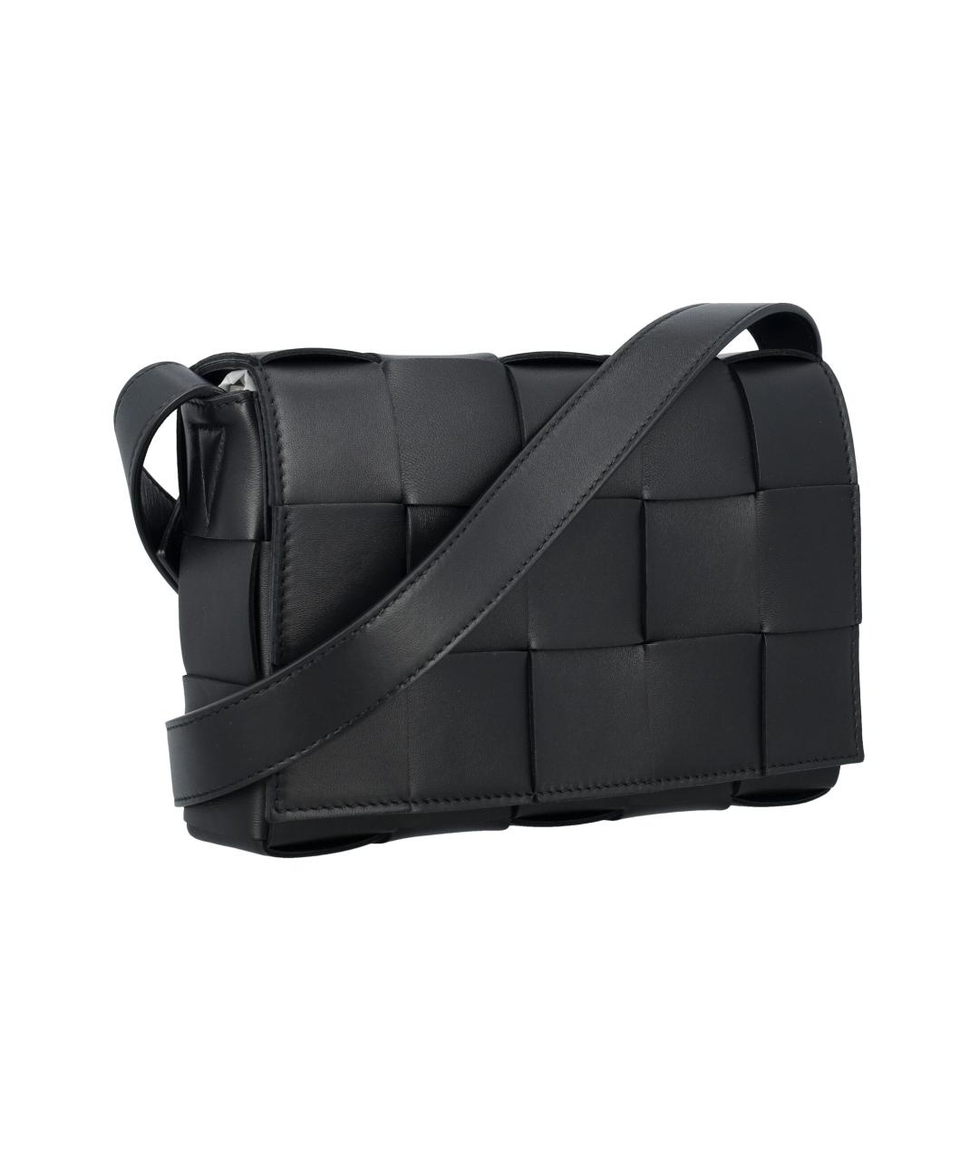 BOTTEGA VENETA Черная кожаная сумка через плечо, фото 2