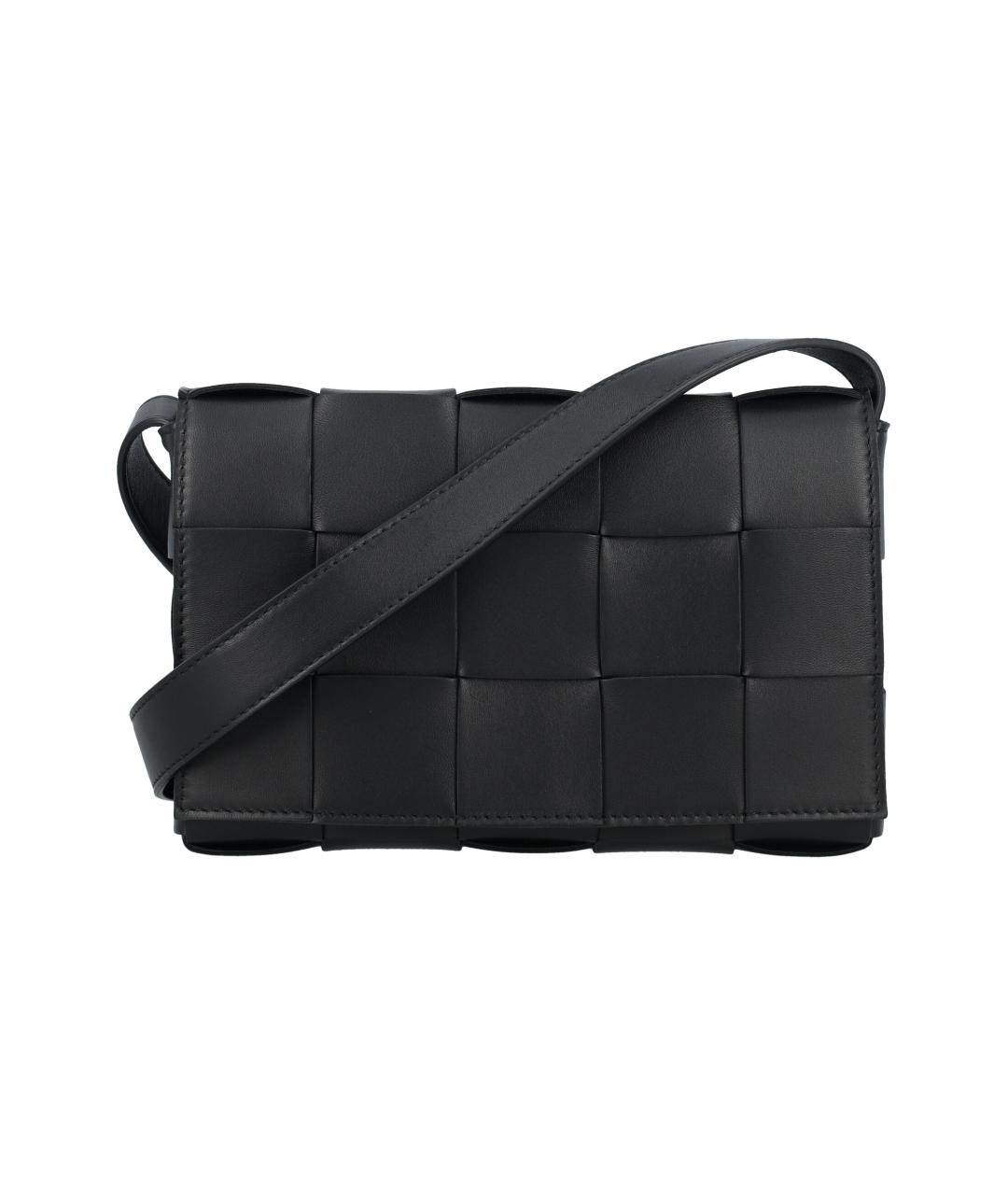 BOTTEGA VENETA Черная кожаная сумка через плечо, фото 1