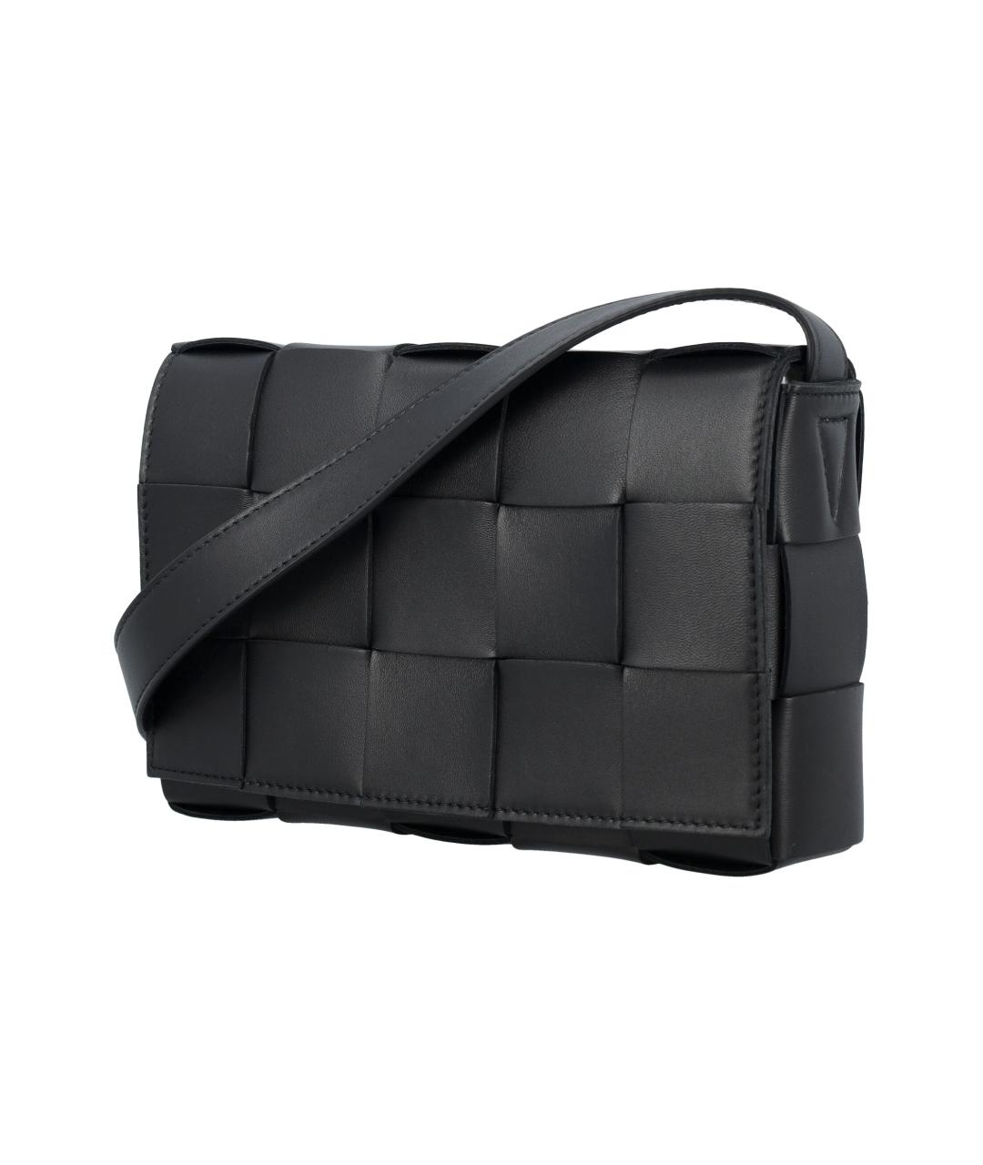 BOTTEGA VENETA Черная кожаная сумка через плечо, фото 3