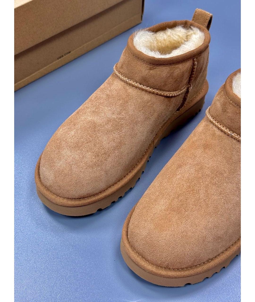 UGG AUSTRALIA Бежевые замшевые ботинки, фото 4