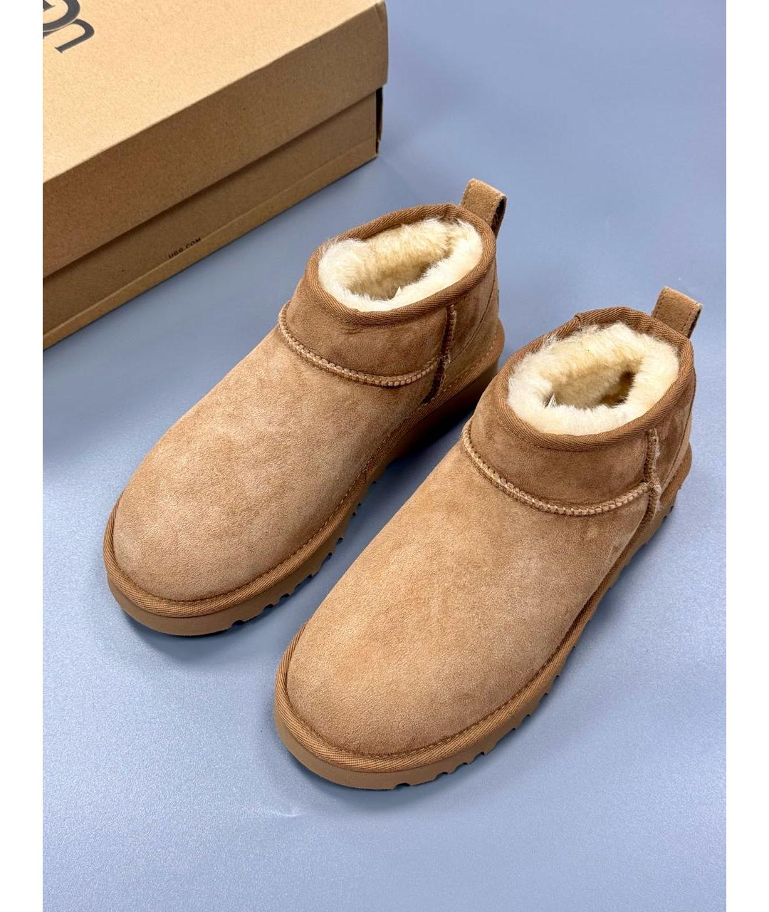 UGG AUSTRALIA Бежевые замшевые ботинки, фото 3