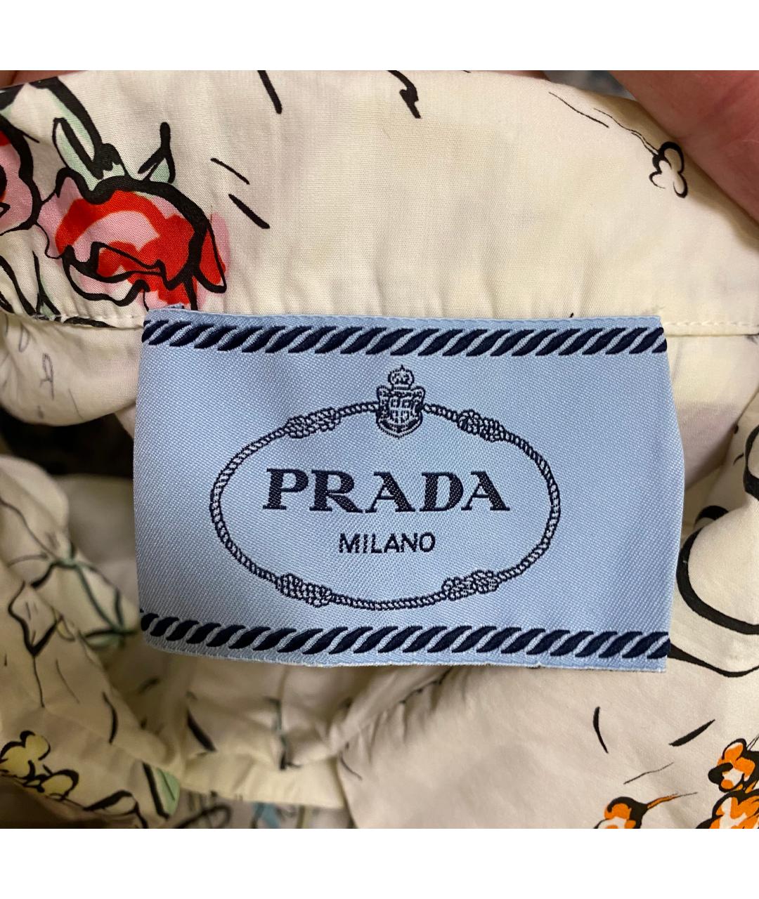 PRADA Белое хлопковое повседневное платье, фото 2