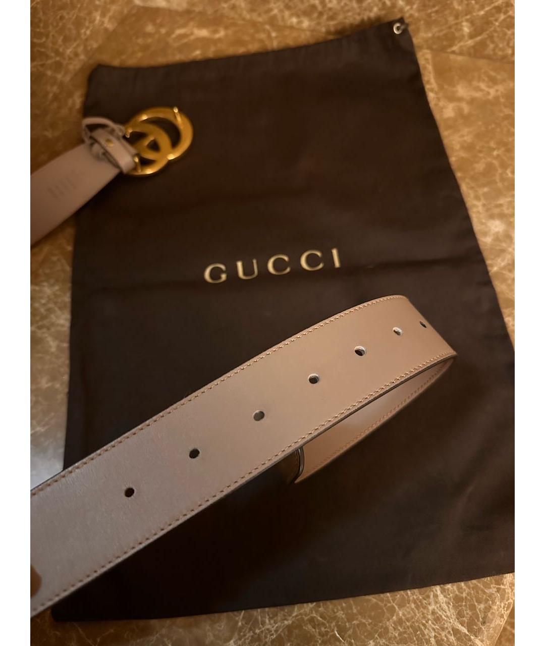 GUCCI Бежевый кожаный ремень, фото 3