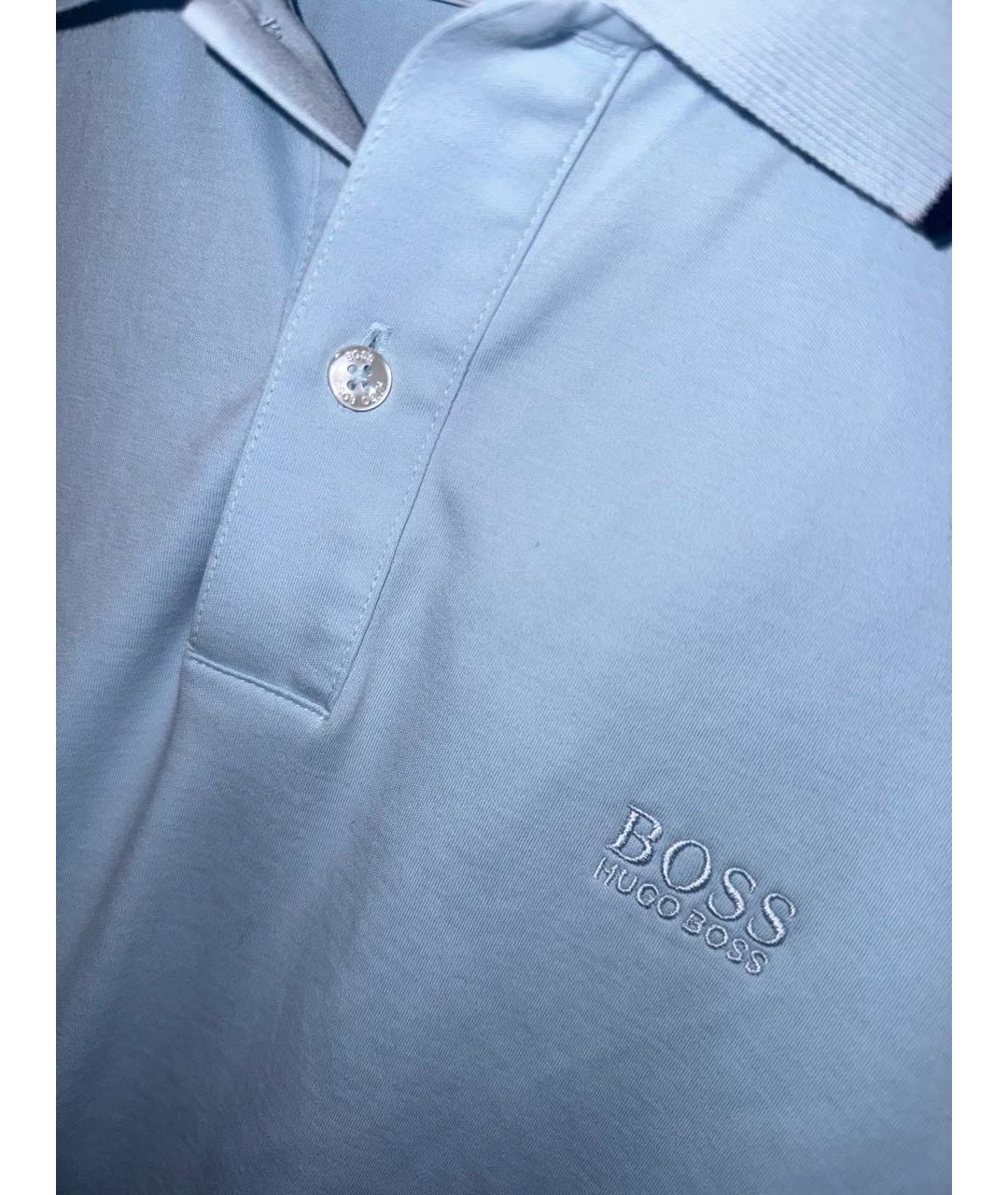 HUGO BOSS Голубое поло с коротким рукавом, фото 4