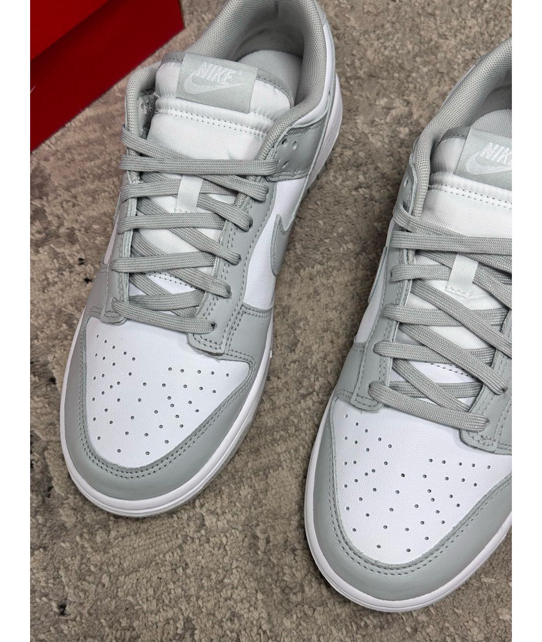 NIKE Серые кожаные низкие кроссовки / кеды, фото 3