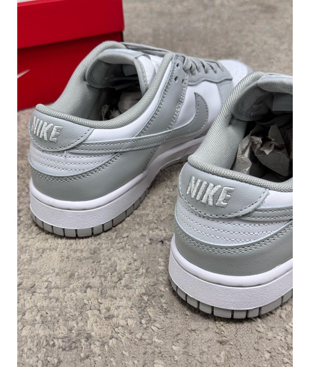 NIKE Серые кожаные низкие кроссовки / кеды, фото 5