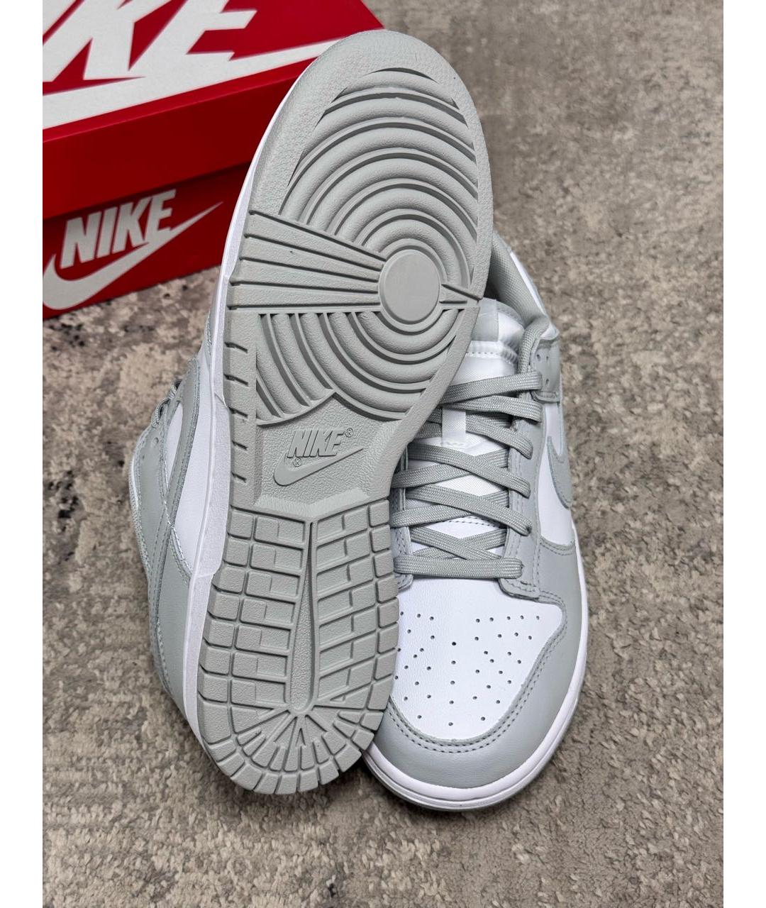 NIKE Серые кожаные низкие кроссовки / кеды, фото 6