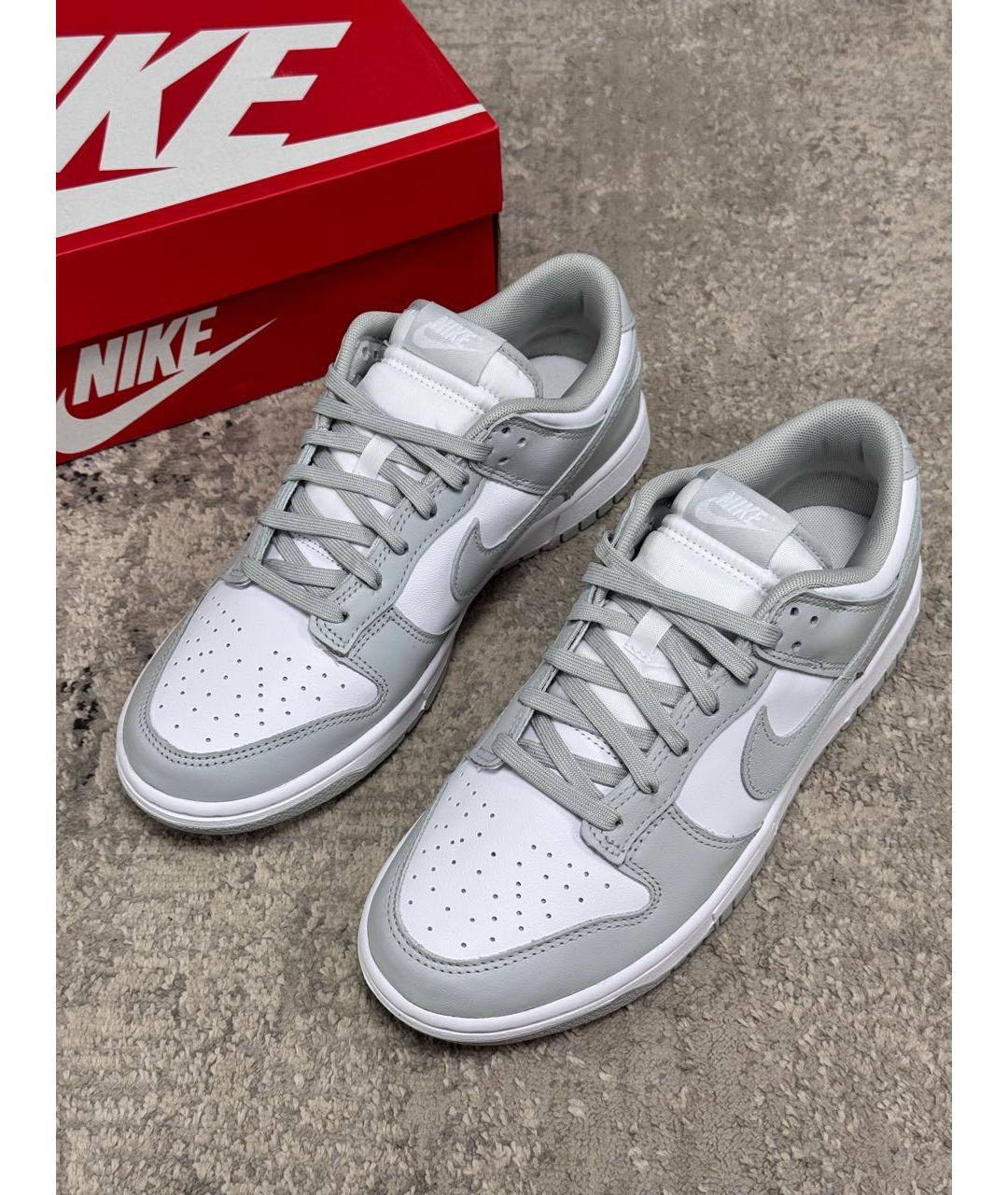 NIKE Серые кожаные низкие кроссовки / кеды, фото 2