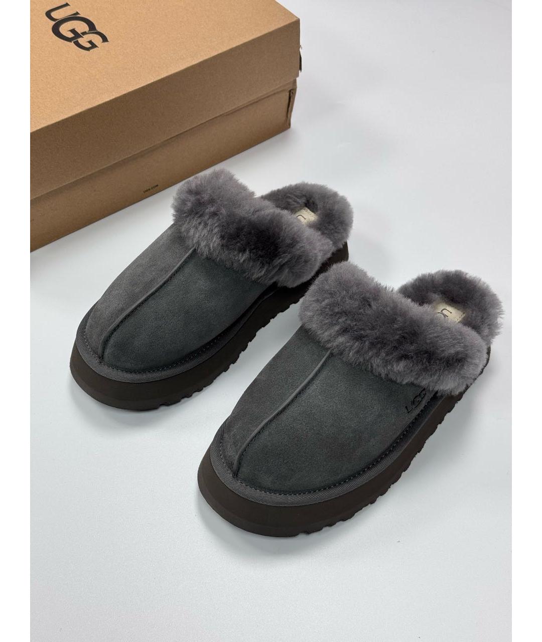 UGG AUSTRALIA Серые замшевые сабо, фото 3