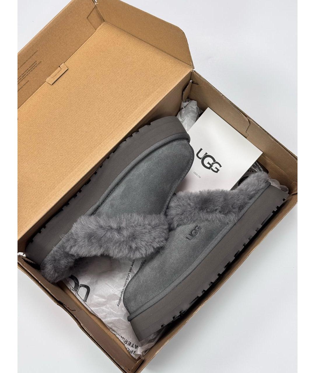 UGG AUSTRALIA Серые замшевые сабо, фото 2